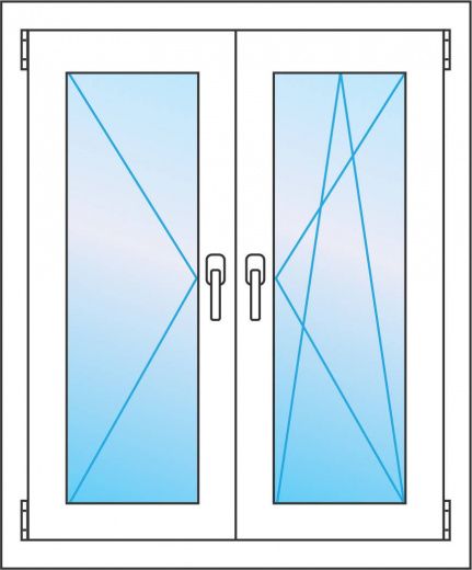 Двухстворчатое окно 1300*1400 Veka Proline 70. Две створки